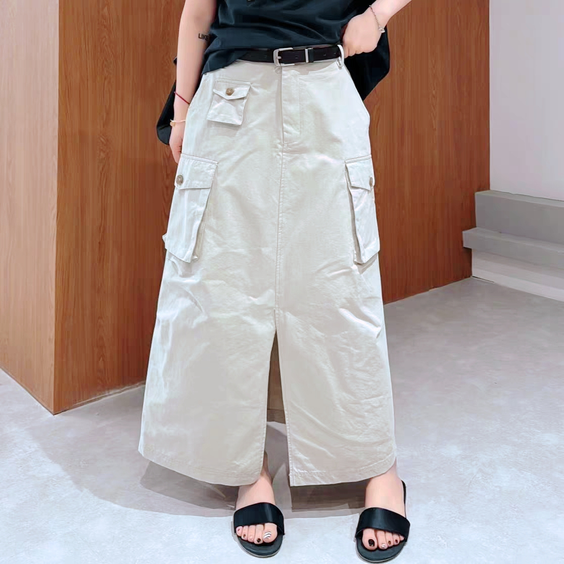 美式复古设计感工装风半身裙女夏款宽松显瘦遮胯高腰洋气慵懒松弛