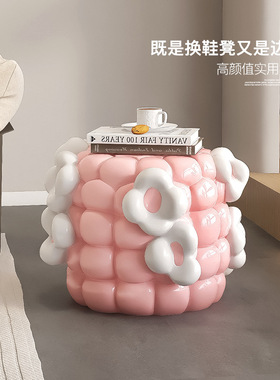 卡通换鞋凳子落地摆件家居饰品客厅沙发边几茶几儿童房装饰床头柜