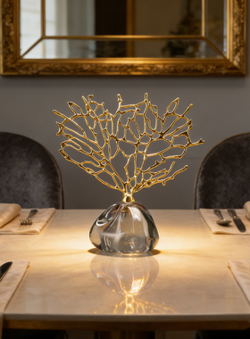 创意金属发财树桌面高端摆件客厅电视柜装饰品日常送礼家居饰品