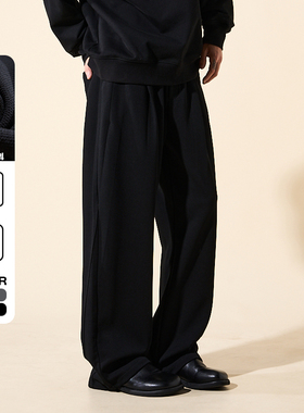 LOADMIND美式复古休闲立体打褶卫裤宽松阔腿百搭保暖长裤子男潮