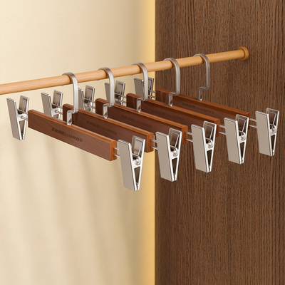 LOADMIND品牌专属定制裤架无痕悬挂360度可旋转原木复古裤架