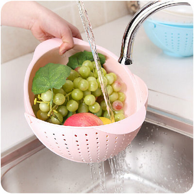 厨房三合一蔬果篮水果篮 翻盖沥水洗米盆 加高洗菜瓜果盘 洗菜篮