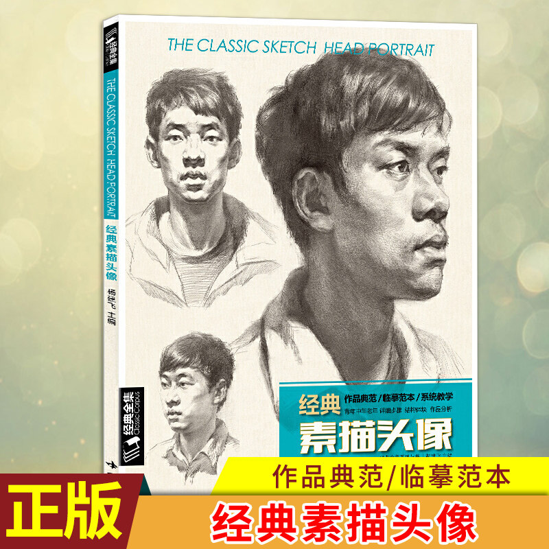 现货 经典素描头像 中国央美院美术范本于萍照片对比功夫绝敲对门砖定制教程材 杨建飞 主编