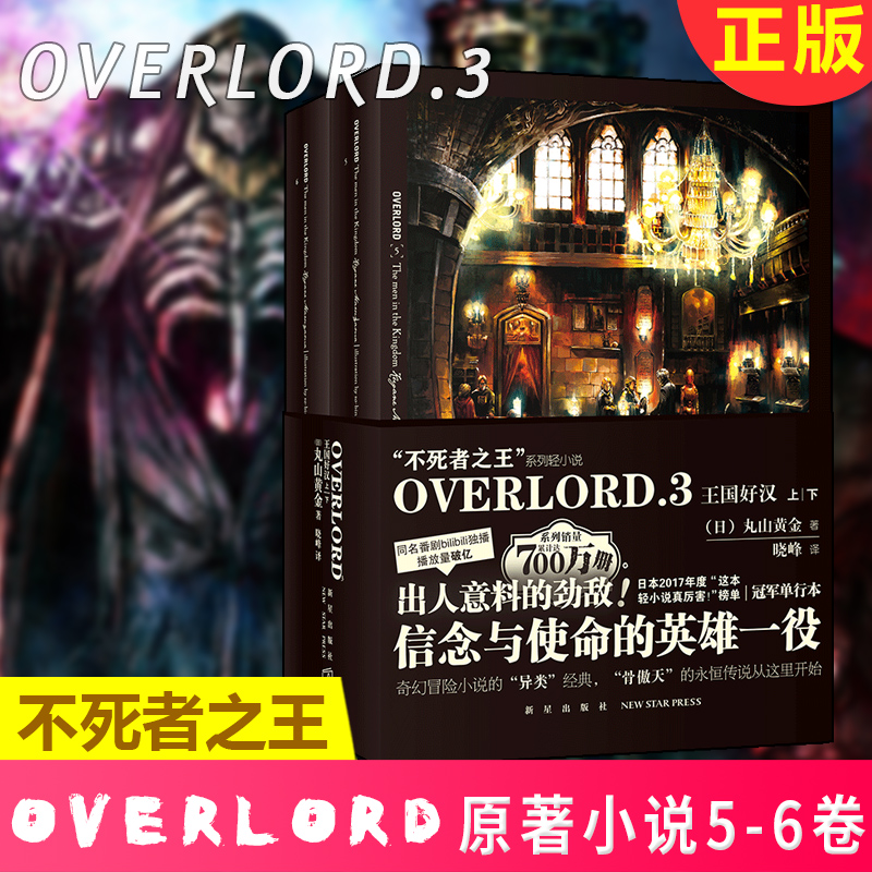 现货正版 OVERLORD 3 （5-6卷全2册）王国好汉 丸山黄金著 奇幻冒险小说的异类经典，骨傲天的永恒传说从这里开始b站番剧轻小说