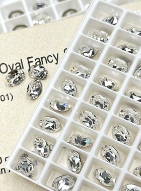 施华花式石4120椭圆8x6mm鸽子蛋DIY美甲饰品贴钻尖底异形婚纱舞鞋
