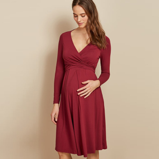 欧美孕妇装修身高腰v领春款孕妇连衣裙小个子长袖宴会性感晚礼服