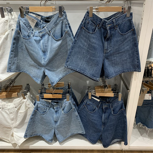 日单出品夏款修身显瘦泫雅风高腰牛仔短裤直筒裤女