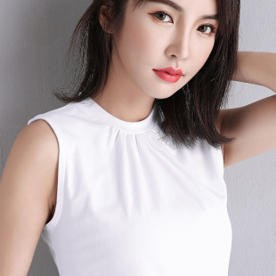 无袖上衣女内搭打底吊带背心外穿削肩港味遮肚宽松恤夏季潮