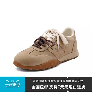 百丽24秋季轻便运动风休闲阿甘鞋复古薄底德训鞋女单鞋B2085CM4