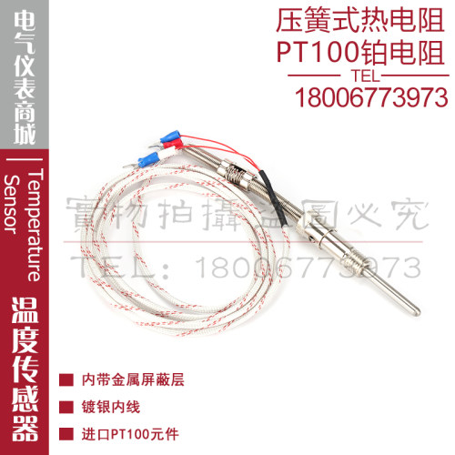 西崎热电偶WZPT-01压簧式热电阻PT100铂电阻温度传感器测温探头