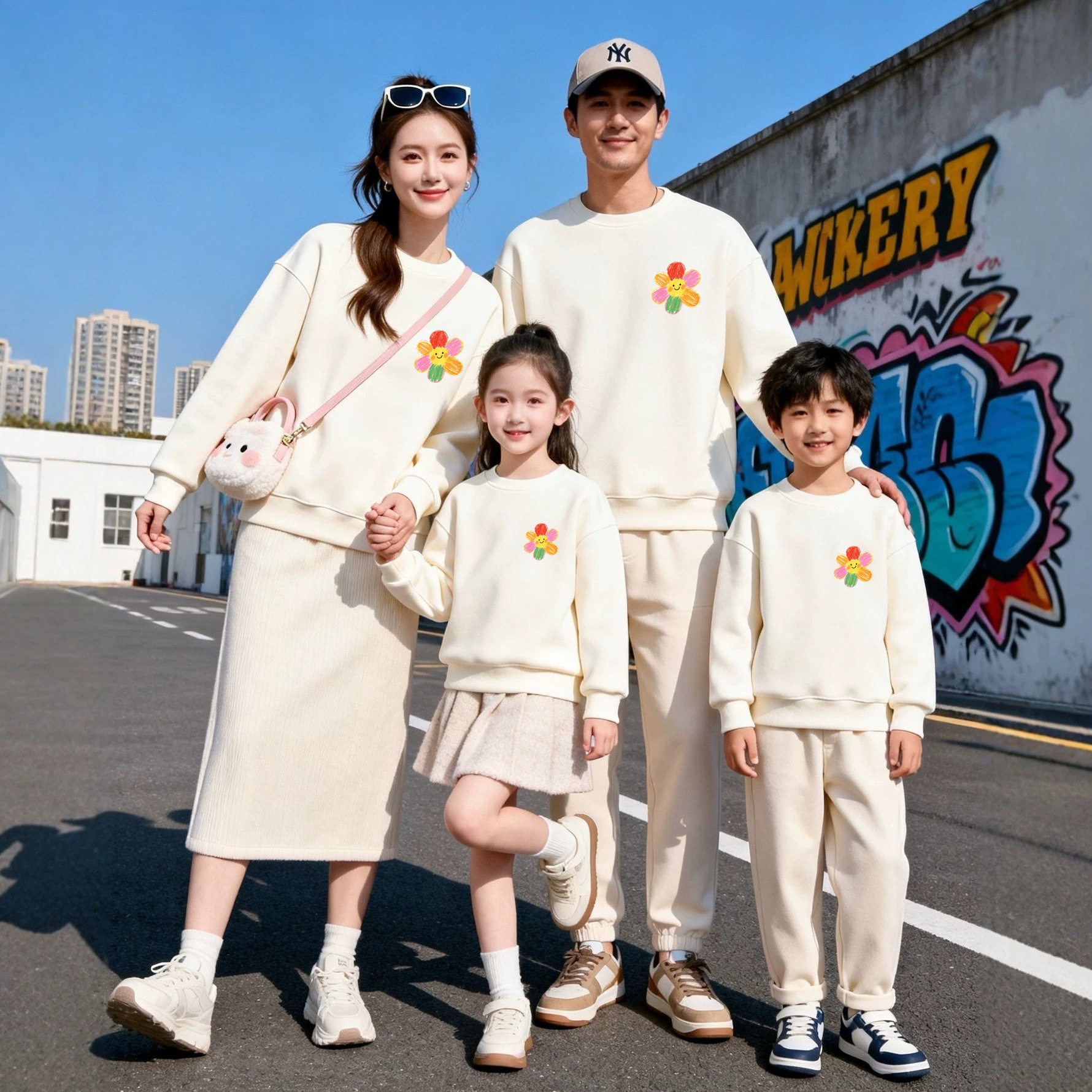 秋季棉布磨毛亲子卫衣套装