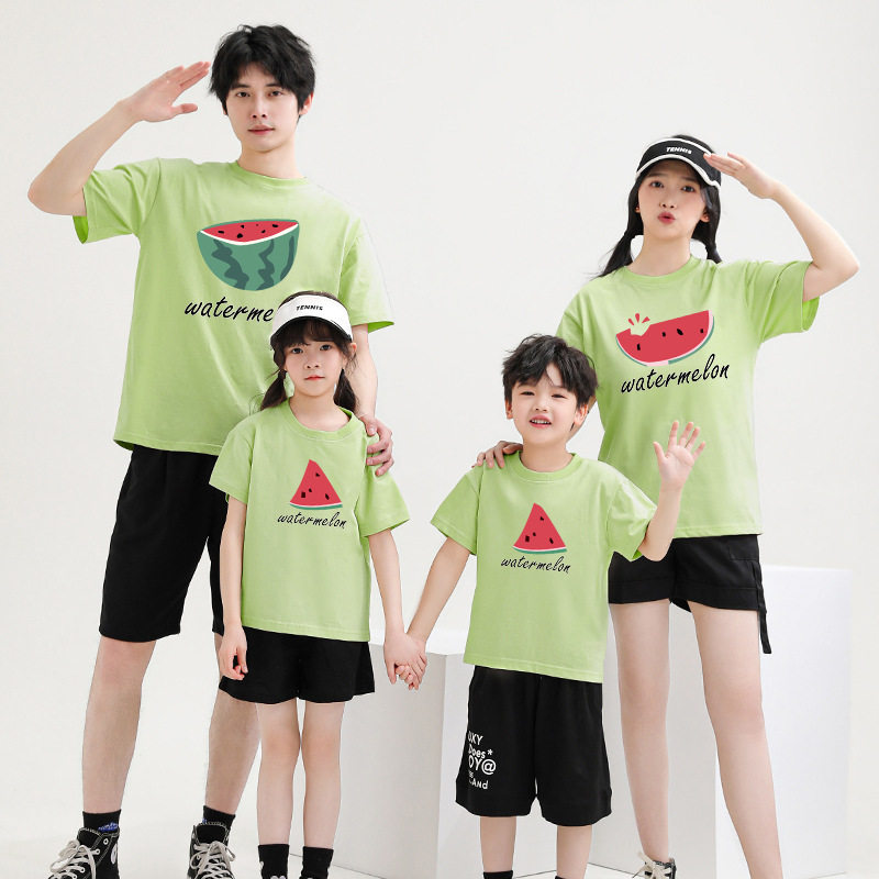西瓜主题亲子短袖夏季表演服