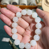 和田玉羊脂白玉1.3珠手链16粒