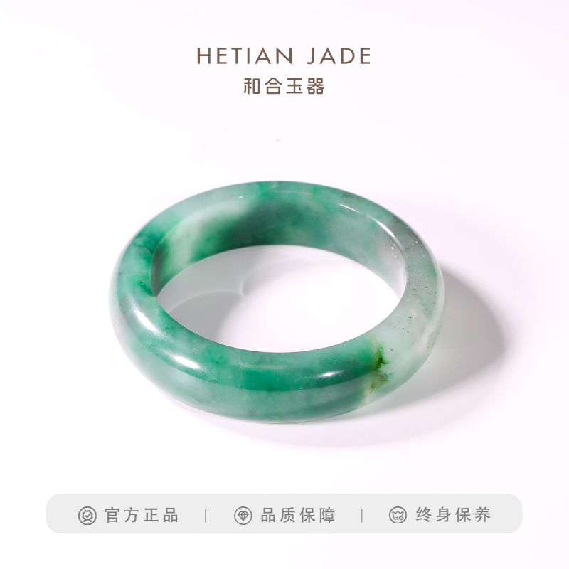 和合玉器非洲翠手镯正品冰糯飘花