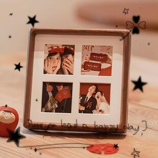 结婚登记照摆台diy创意风订婚相框高级感轻奢高端摆件九宫格多张