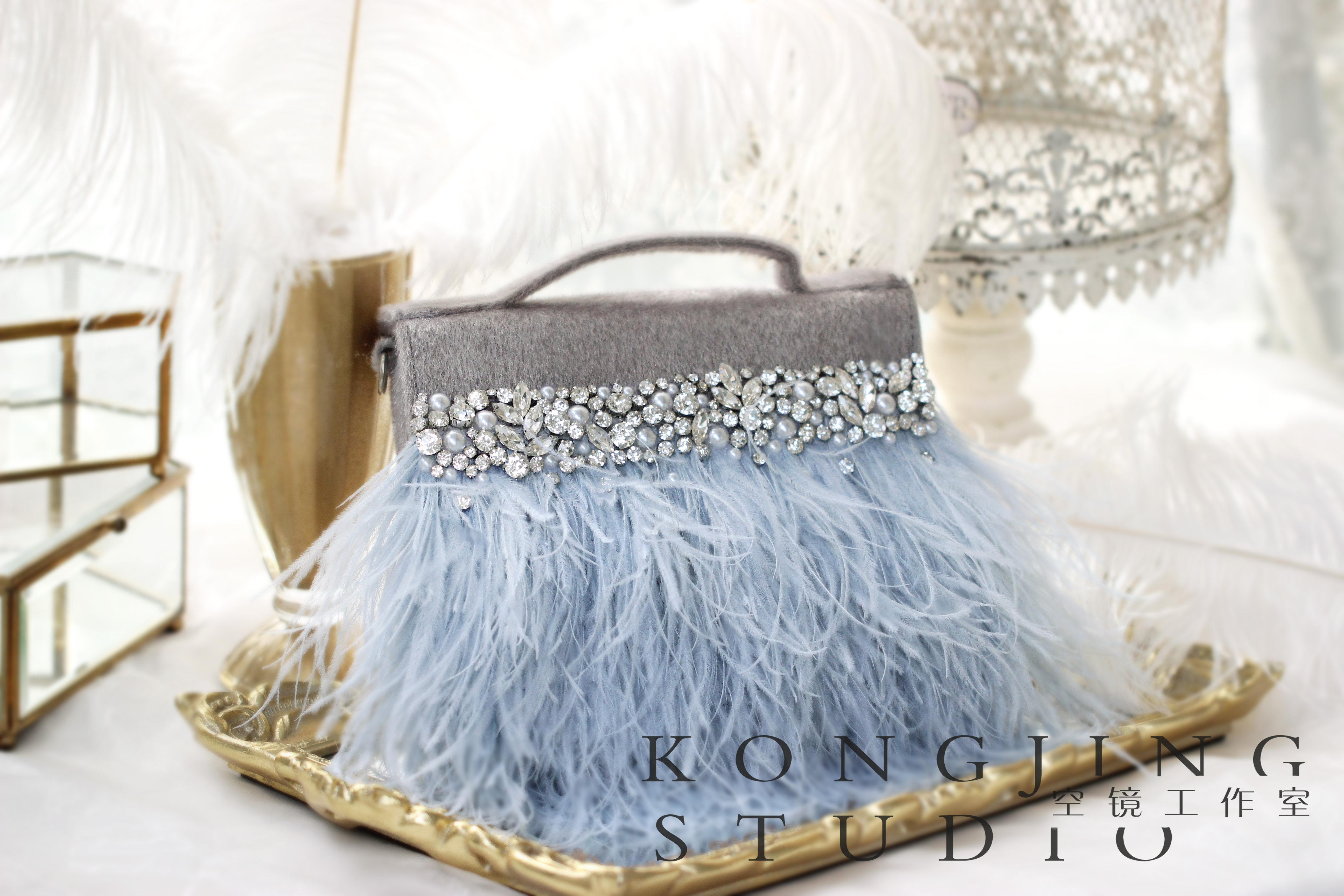 空境工作室手工設計定制新品水鑽羽毛手提斜挎包女士包包在類目 箱包皮具/熱銷女包/男包, 女士包袋中 - 來自Buy2taobao.com提供專業的淘寶代購服務