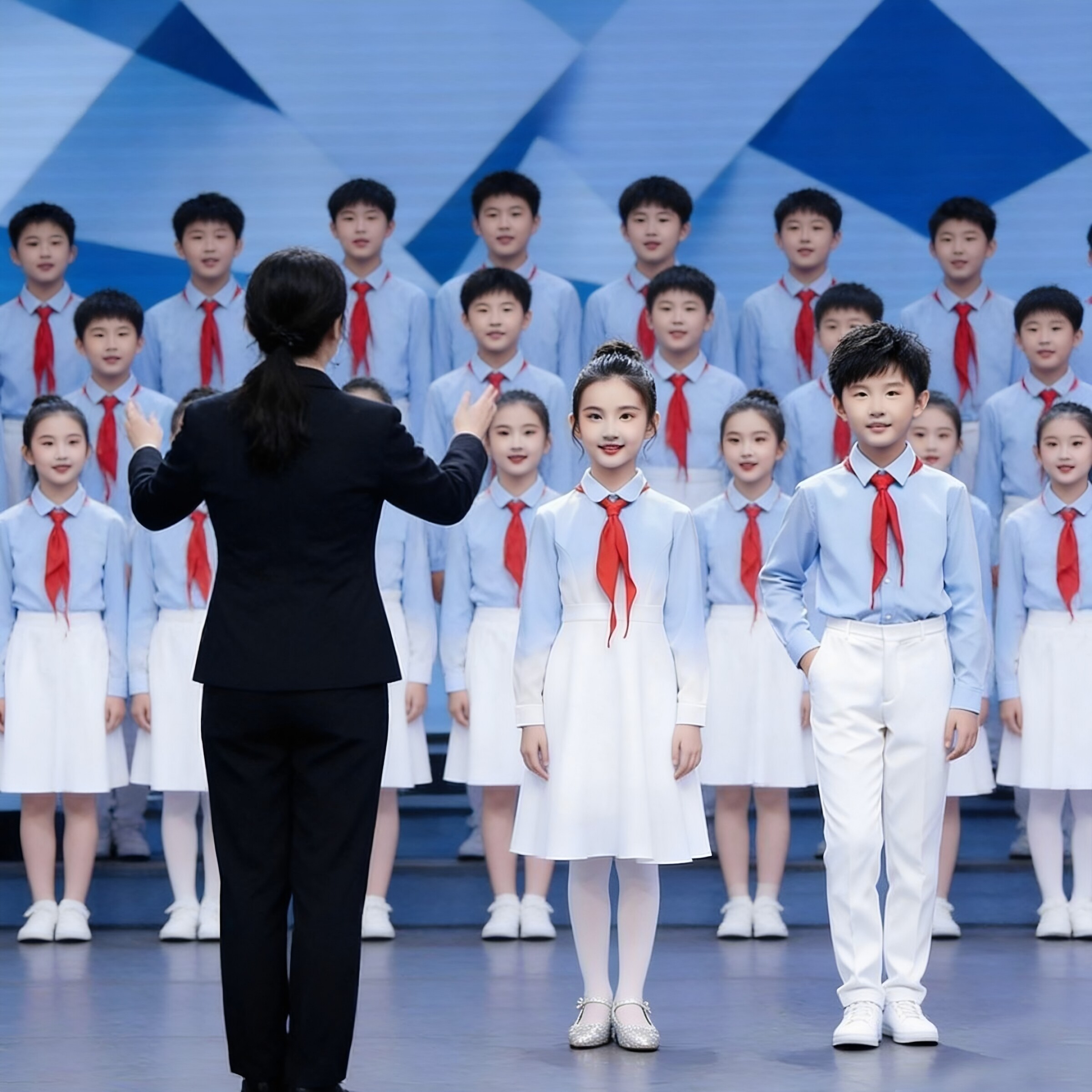 松花江上演出服冯琳同款诗歌朗诵