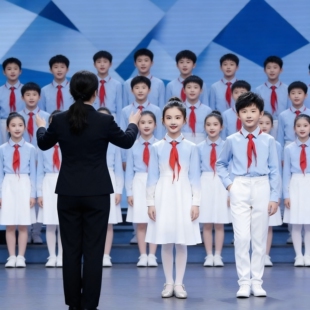 儿童合唱松花江上演出服冯琳同款诗歌朗诵中学生蓝演讲文团艺服