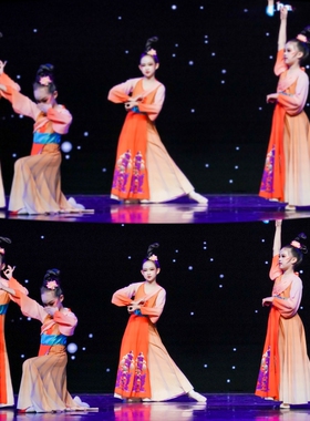 桃李忆长安演出服汉唐幻世长安古典舞唐印紫金舞蹈服合唱服大摆裙