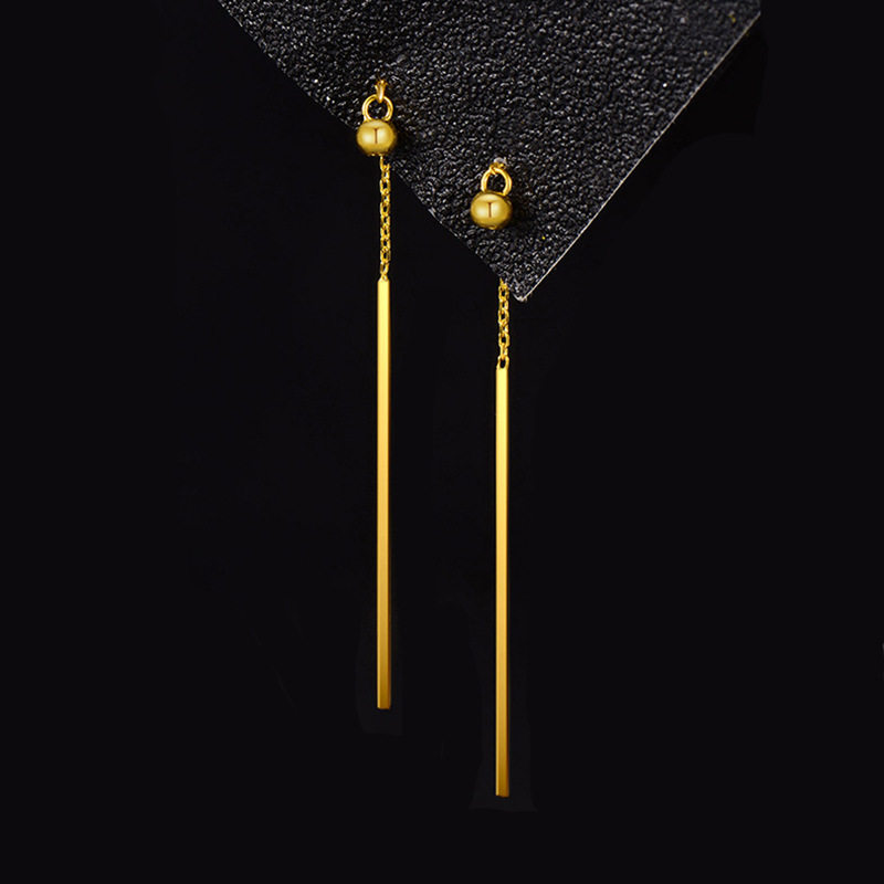 足金耳线24k黄金转运金珠长耳线