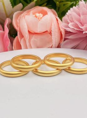 999足金古法戒指24k黄金闭口素圈