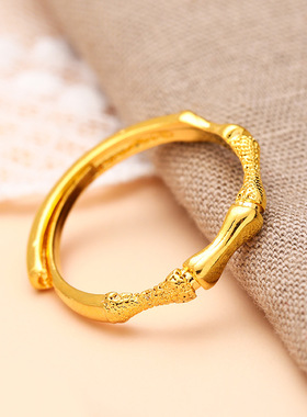 足金戒指999黄金24k节节高开口