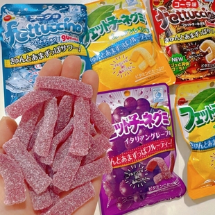 日本本土BOURBON布尔本超酸条形果汁软糖fettuccine百邦糖果零食