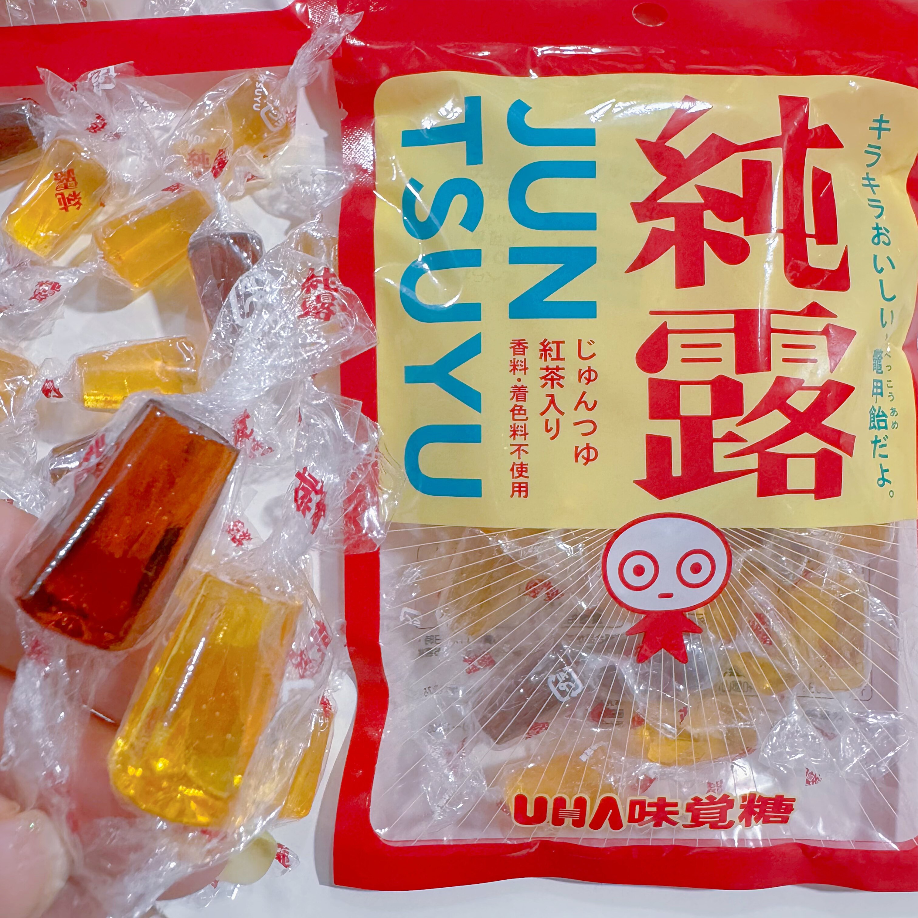 日本进口UHA悠哈纯露麦芽糖红茶味糖果黄金糖怀旧硬糖喜糖零食