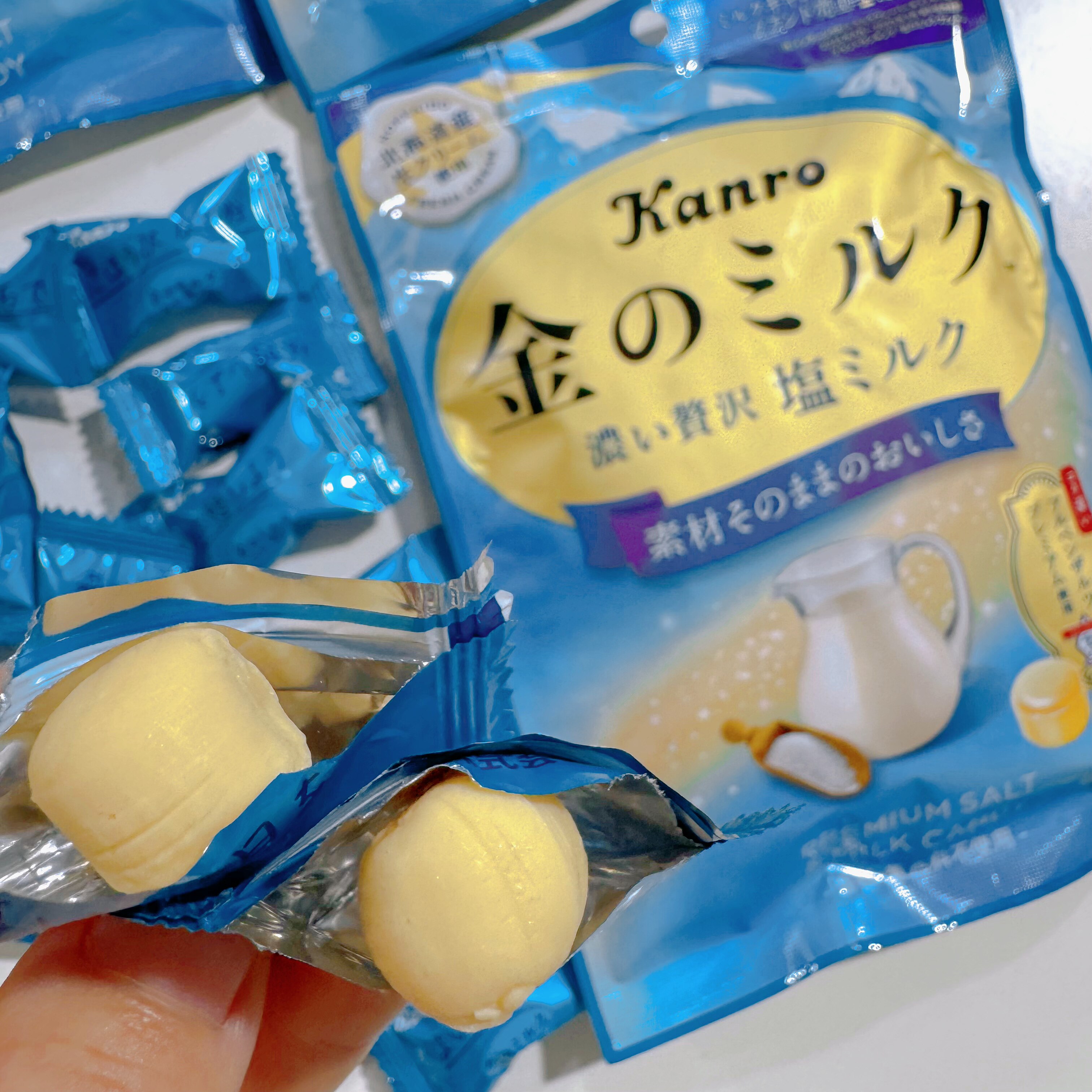 新发售日本进口甘乐Kanro海盐牛奶糖甘露北海道浓厚牛乳糖果零食