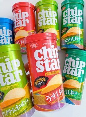 日本进口YBC山崎薄脆薯片桶装淡盐海苔浓汤芝士酱油味膨化零食