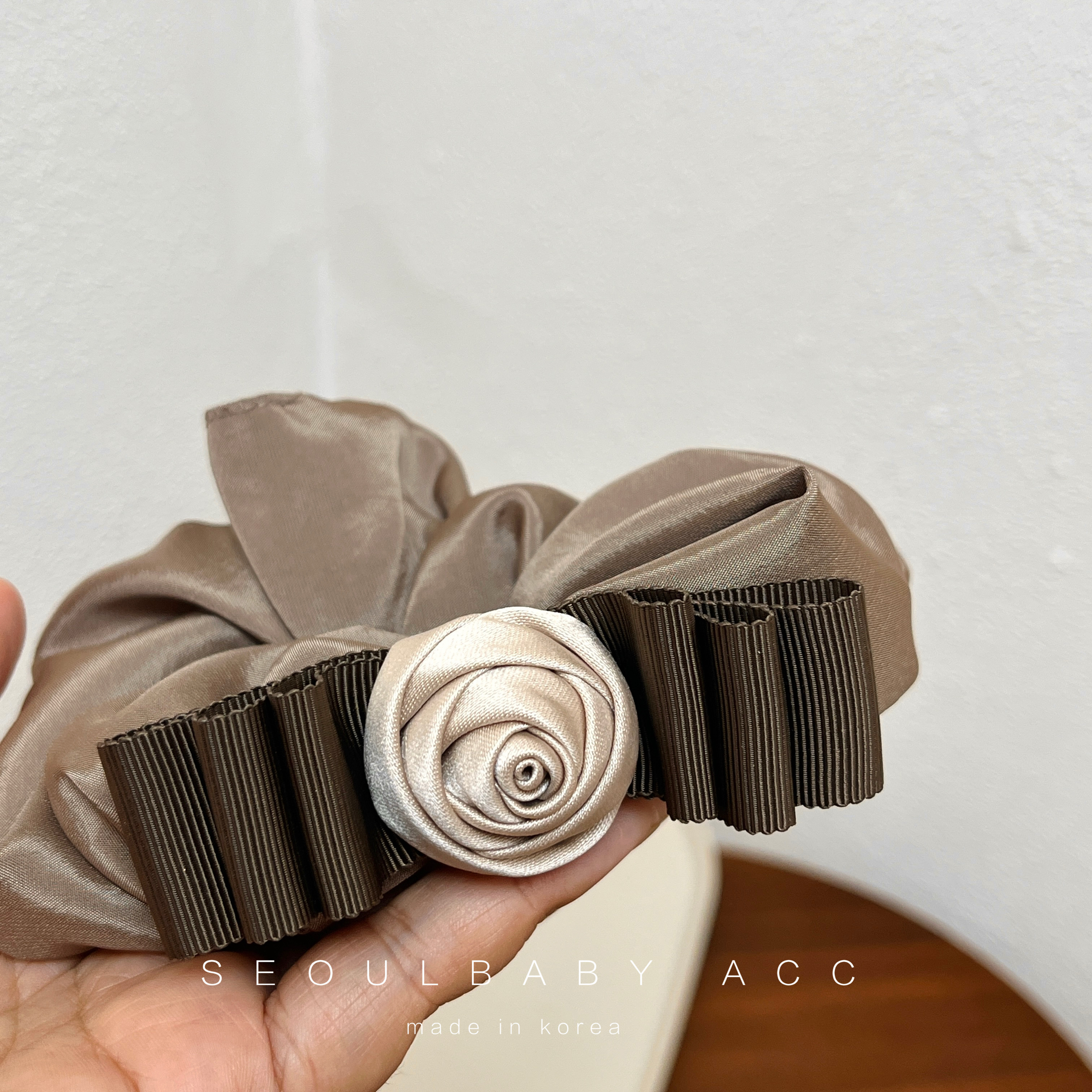 商场款柜台款 豆家新款秋季发饰发圈高级玫瑰花肥肠圈法式优雅