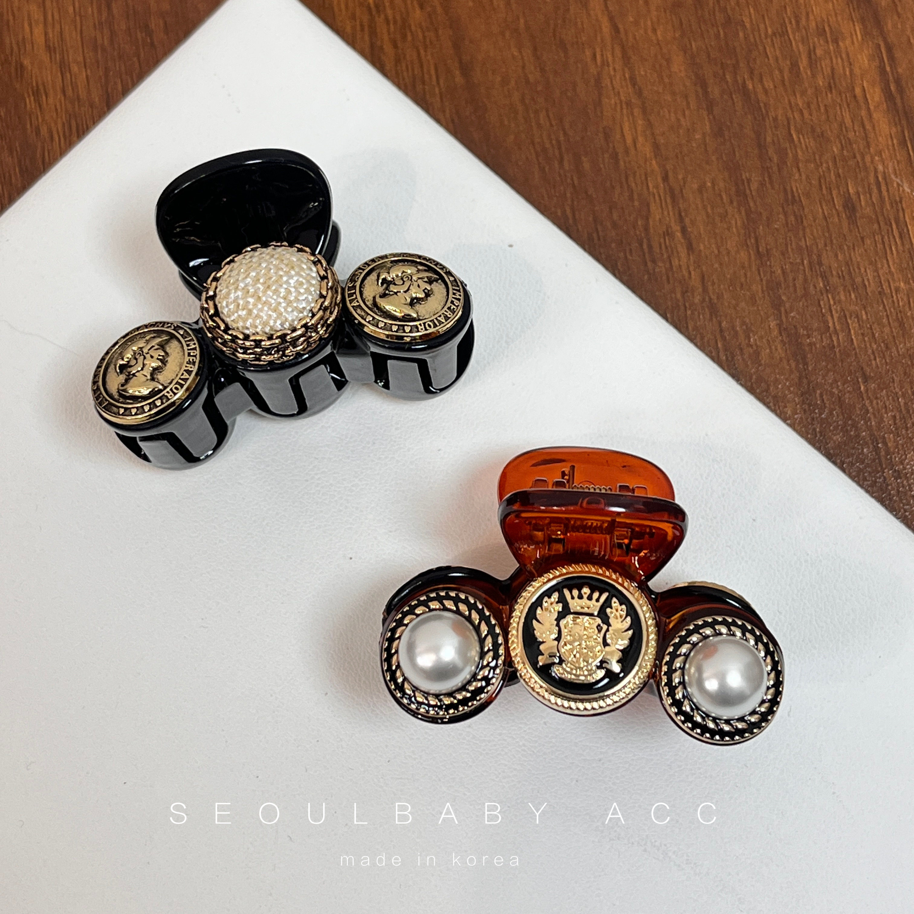 商场柜台同款 韩国进口发饰复古小抓夹头饰女新款公主头发夹