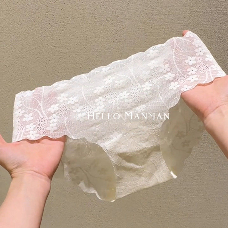 法式花花~透气舒适无痕花花少女三角裤谁能不爱!蕾丝透气女生内裤