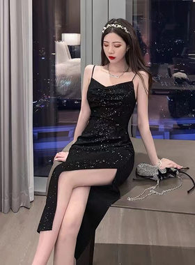 大码性感伪娘连衣裙名媛方领