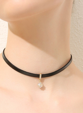 韩国黑色短款脖子饰品项圈