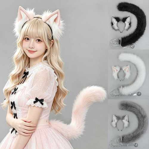 猫娘cos兽耳发箍尾巴套装