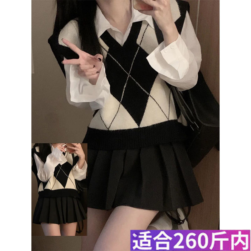 秋冬季260斤大码伪娘jk制服套装性感时尚气质可爱女装大佬两件套