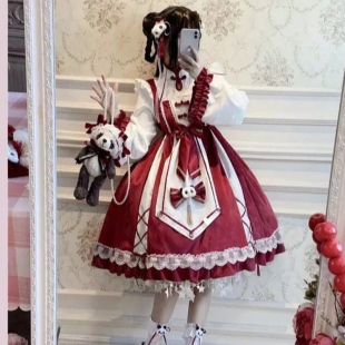 大佬衣服初学者 性感洛丽塔伪娘连衣裙搭配蝴蝶结可爱女装 秋季 大码