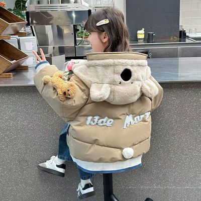 女童棉服冬装外套2025新款洋气大童时髦冬季羽绒棉袄儿童连帽棉衣