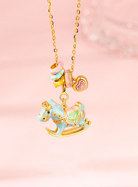 臻美银饰S925银十字链女项链珐琅