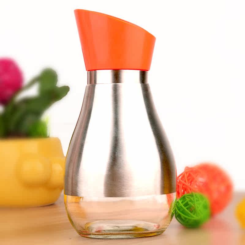 咔咪朵450毫升不锈钢玻璃油壶 油瓶防漏油酱油瓶油罐厨房用品