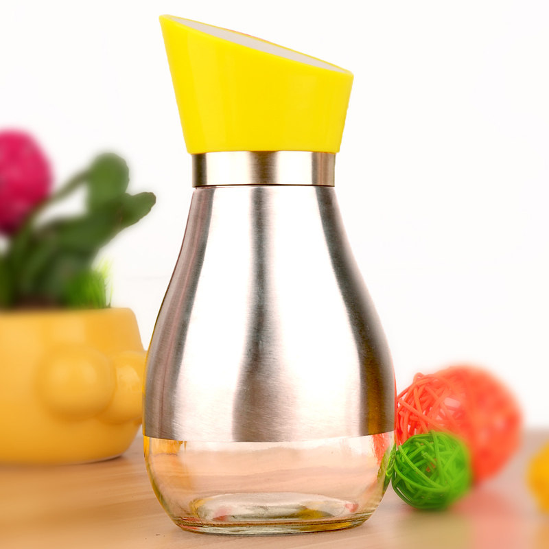 咔咪朵450毫升不锈钢玻璃油壶 油瓶防漏油酱油瓶油罐厨房用品