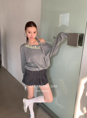 春季复古压褶小众设计感半裙拼接木耳边内衬修身显瘦大长腿