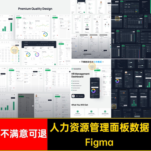 人力资源管理面板可视化后台模板UIFigma套件Figma数据Figma数据