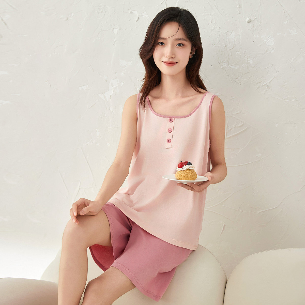 顶瓜瓜情侣睡衣女夏季纯棉可外穿