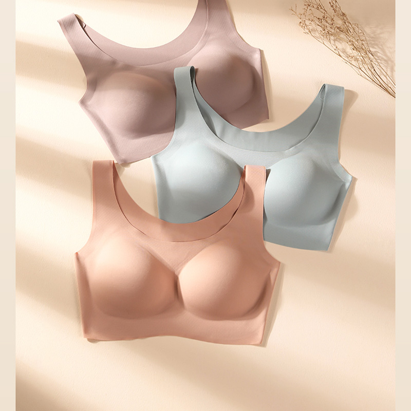 顶瓜瓜无钢圈无痕光面文胸运动款