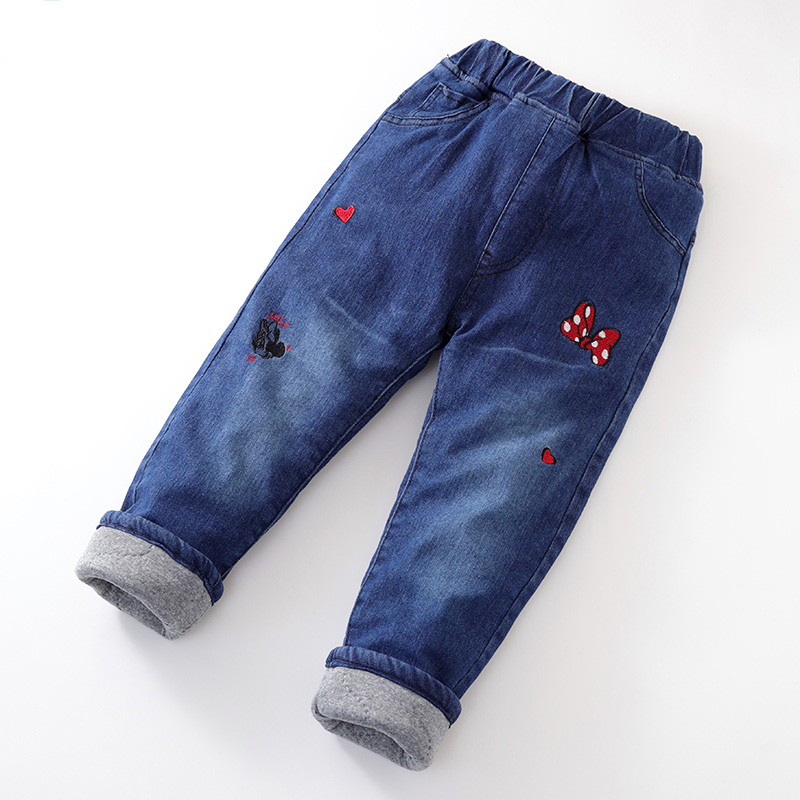 女童刺绣牛仔裤春秋新款