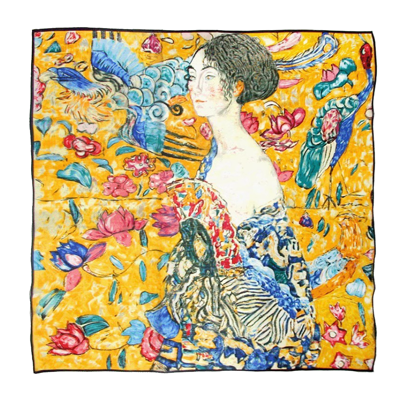eorilks油画桑蚕丝女人大方巾