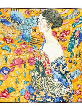 eorilks油画桑蚕丝女人大方巾