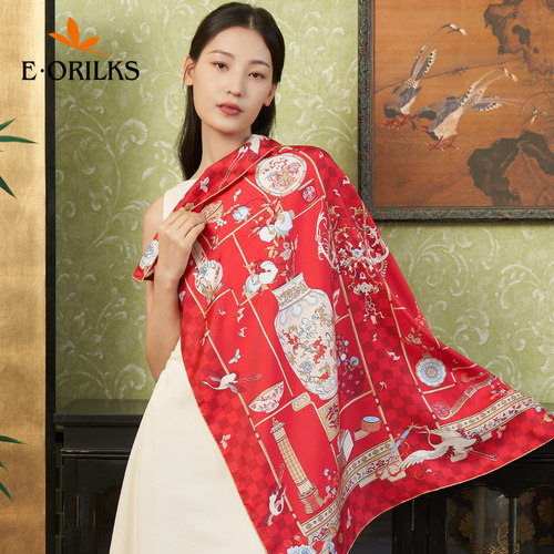 eorilks原创设计女性桑蚕丝方巾